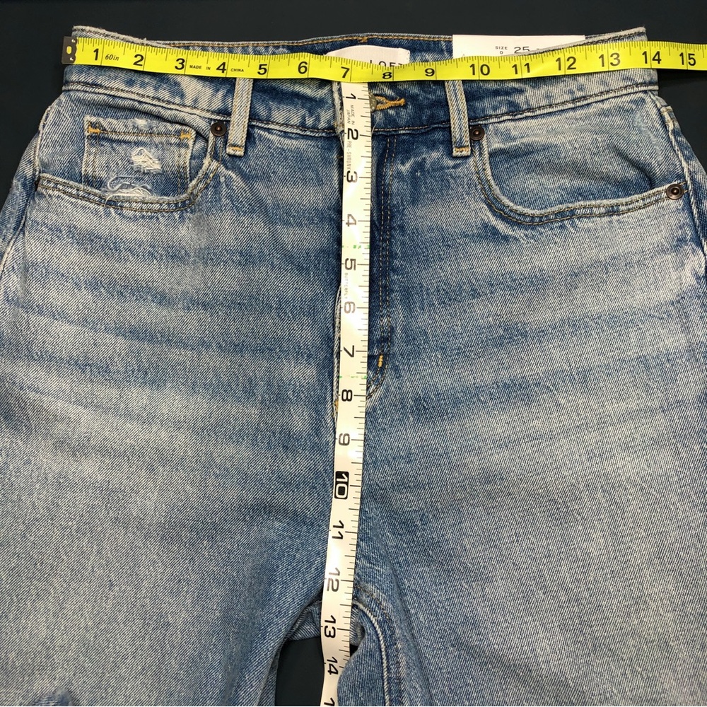 NEW LOFT The Curvy 90s Straight Leg Ankle Distressed Jean Light Indigo Size 25 - Picture 12 of 14